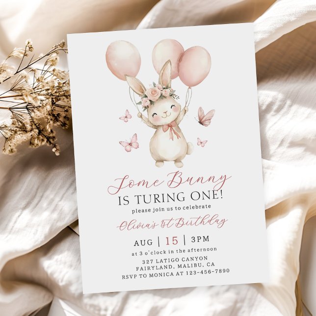 Bunny 1st Birthday Invitation (Creator Uploaded)