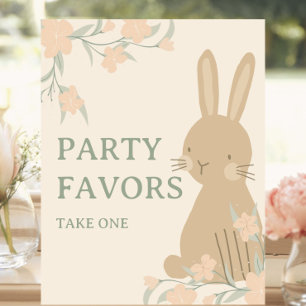 Bunny 1st Birthday Party Favours Table Pedestal Sign