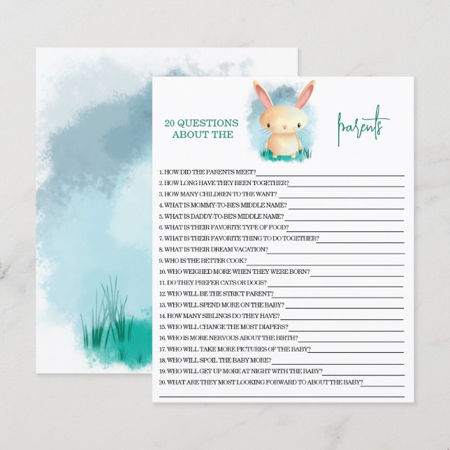 Bunny - 20 Questions about the Parents game (Front/Back)