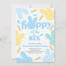 Bunny 6th Birthday Party Spring Boy Bunny Birthday