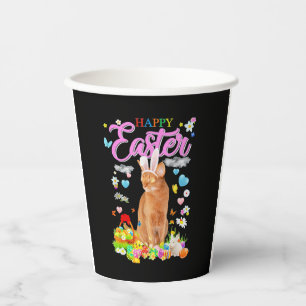 Bunny Abyssinian Cat Happy Easter Paper Cups