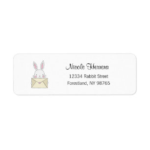 Bunny Address Label, Rabbit, Nature