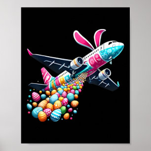 Bunny Aeroplane Easter Egg Mens Kids Boys Easter A Poster