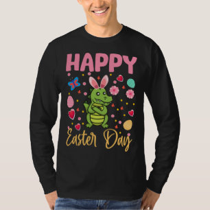 Bunny Alligators Colorful Eggs Hunting Happy Easte T-Shirt