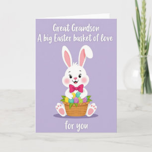 Bunny And Basket Happy Day Card