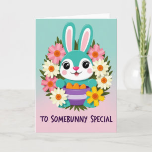 Bunny And Blooms Greeting Card