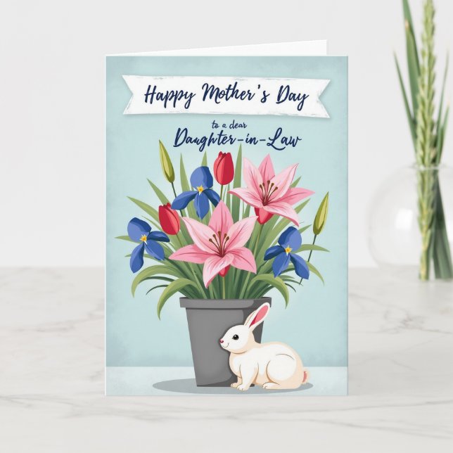 Bunny And Blooms Mothers Card (Front)