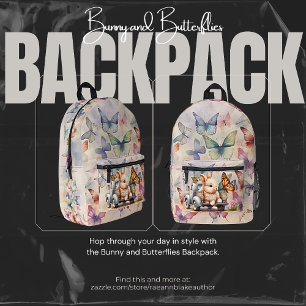 Bunny and Butterflies Custom Backpack