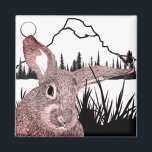 Bunny and Butterfly Magnet<br><div class="desc">This image is hand drawn, highlighting this adorable bunny rabbit, though his friend is frolicking in the grass at the moment. Perhaps she's shy. This Creative & Celtic design invites you into the natural magnetism of your other side of style! From the face of whatever you choose, this bunny is...</div>