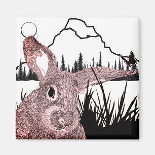 Bunny and Butterfly Magnet