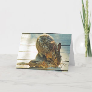Bunny and Chipmunk Sharing Card