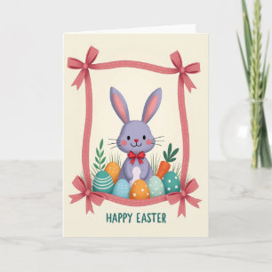 Bunny And Decorated Eggs Card