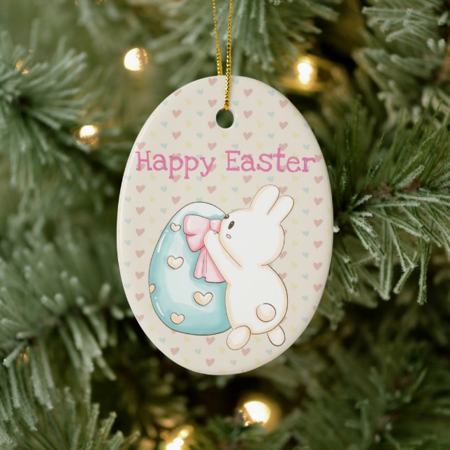 Bunny and Easter Egg Ceramic Tree Decoration (Tree)