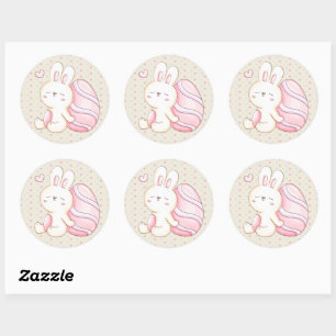 Bunny and Easter Egg Classic Round Sticker