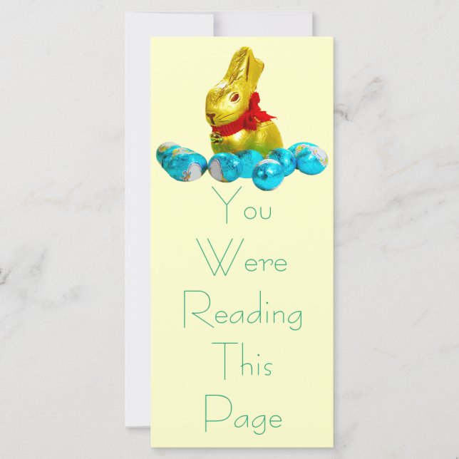 Bunny and Eggs Bookmark Template (Front)