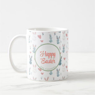 Bunny and Eggs Floral Coffee Mug