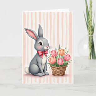 Bunny And Flowers Spring Card