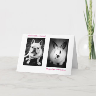 Bunny and French bulldog Holiday Card