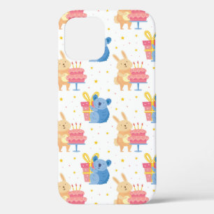 Bunny And Koala Bear On Children Birthday Party iPhone 12 Case