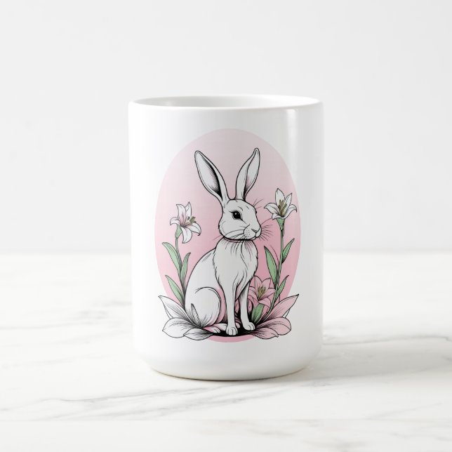 Bunny and Lilies Coffee Mug (Center)