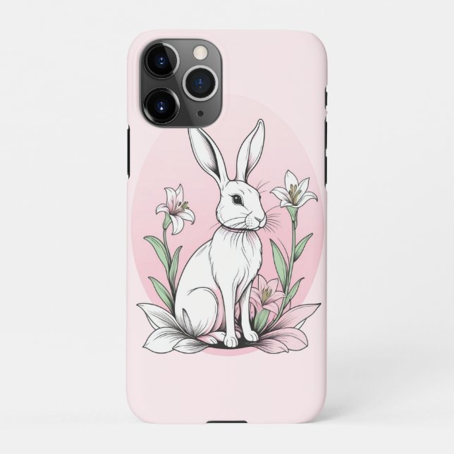 Bunny and Lilies iPhone Case (Back)