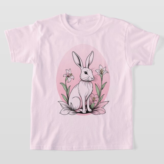 Bunny and Lilies T-Shirt (Laydown)