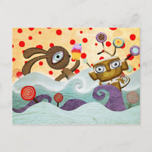 Bunny and Monkey Postcard