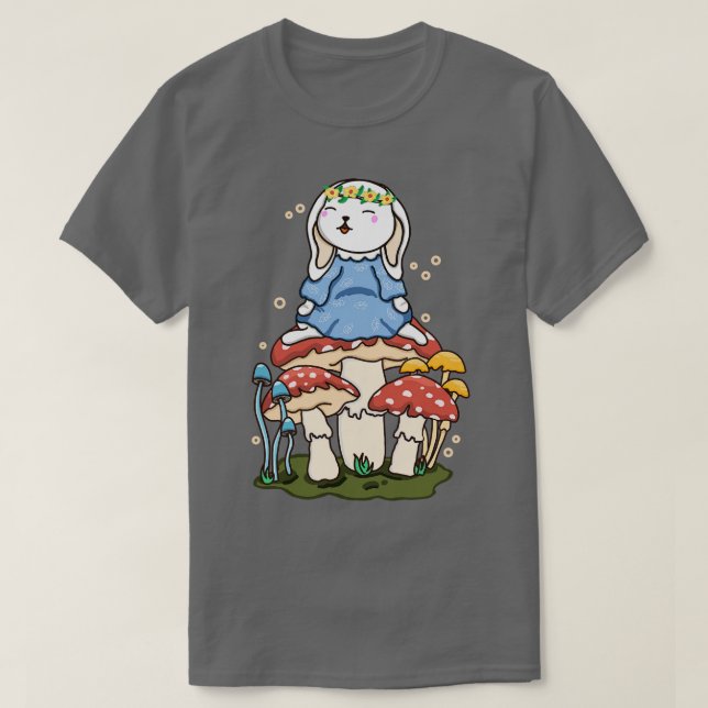 Bunny And Mushroom  T-Shirt (Design Front)