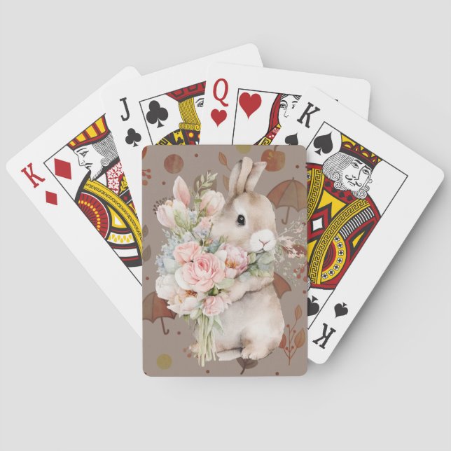Bunny and Roses Playing Cards (Back)