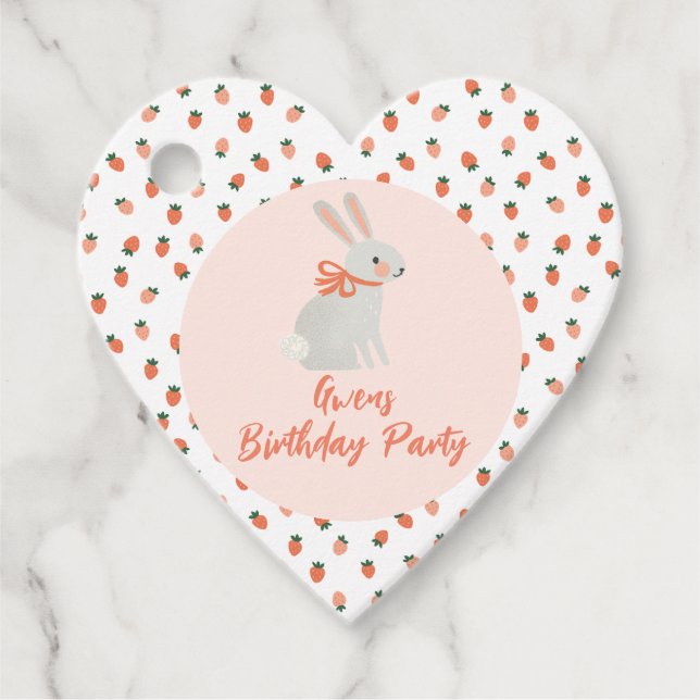 Bunny and Strawberry Favour Tags (Front)