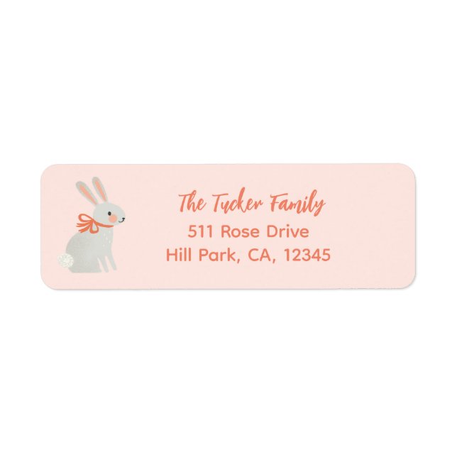Bunny and Strawberry Return Address (Front)