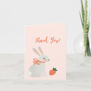 Bunny and Strawberry Thank You Card