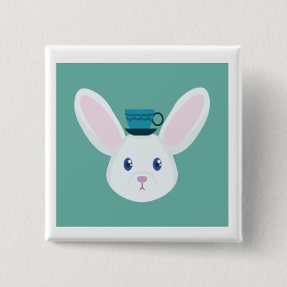 Bunny and Tea 15 Cm Square Badge