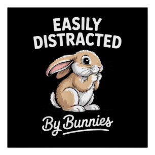 Bunny Art Cute Rabbit Hare Design Men Women Kids  Poster