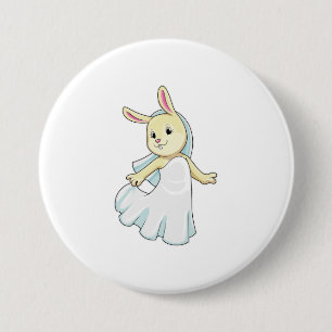 Bunny as Bride with Veil 7.5 Cm Round Badge