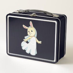Bunny as Bride with Veil Metal Lunch Box