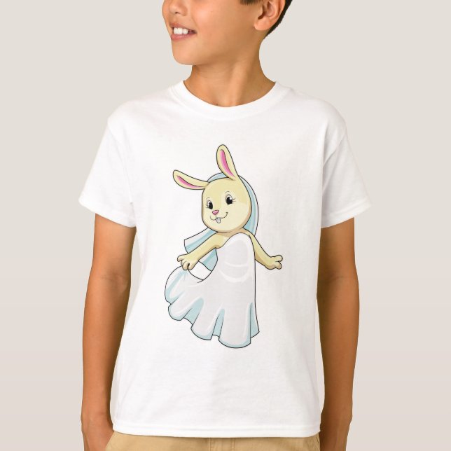 Bunny as Bride with Veil T-Shirt (Front)