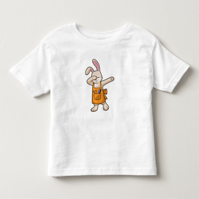 Bunny as Hairdresser with Comb & Scissors Toddler T-Shirt (Front)