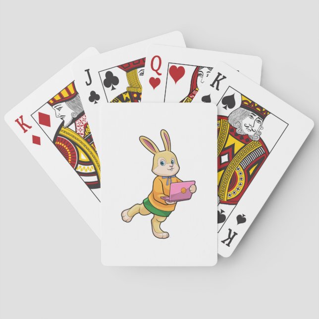 Bunny as Secretary with Laptop Playing Cards (Back)