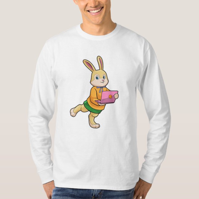 Bunny as Secretary with Laptop T-Shirt (Front)