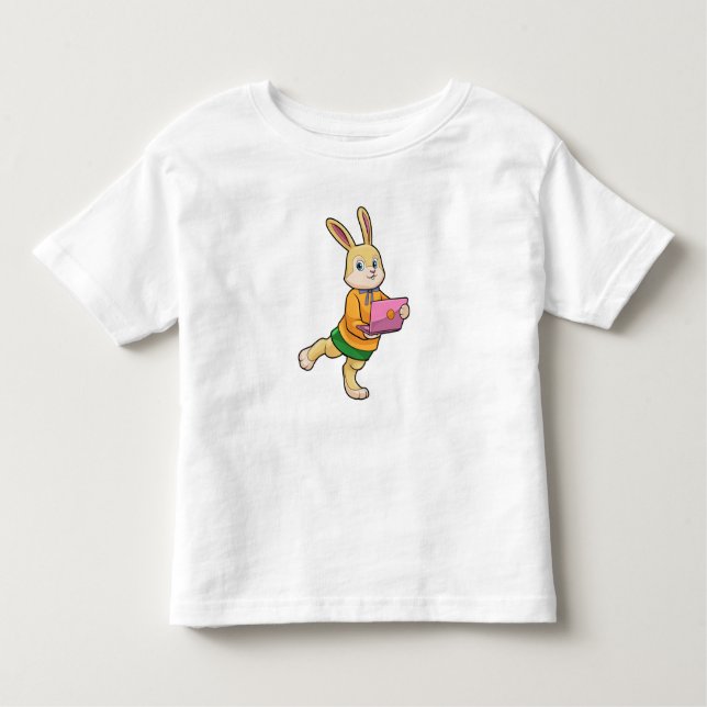 Bunny as Secretary with Laptop Toddler T-Shirt (Front)