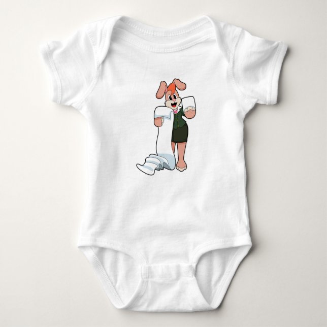 Bunny as Secretary with Paper Baby Bodysuit (Front)