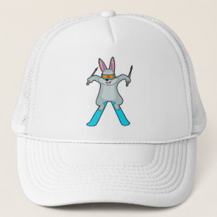 Bunny as Skier with Ski Trucker Hat