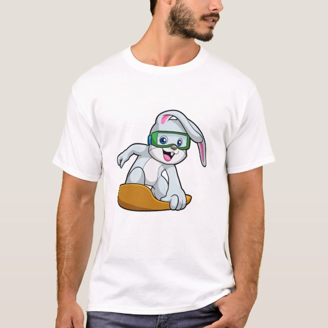 Bunny as Snowboarder with Snowboard T-Shirt (Front)