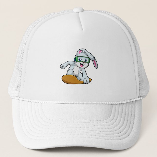 Bunny as Snowboarder with Snowboard Trucker Hat (Front)