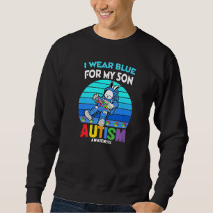 Bunny Astronaut Costume Autism I Wear Blue For My  Sweatshirt