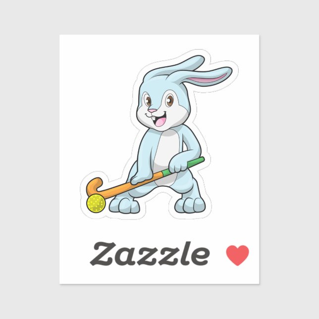 Bunny at Field hockey with Hockey stick (Sheet)