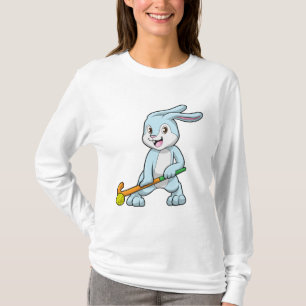 Bunny at Field hockey with Hockey stick T-Shirt