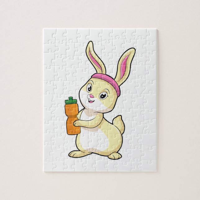 Bunny at Fitness with Drinking bottle Jigsaw Puzzle (Vertical)