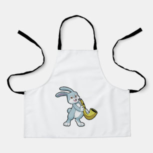 Bunny at Music with Saxophone Apron